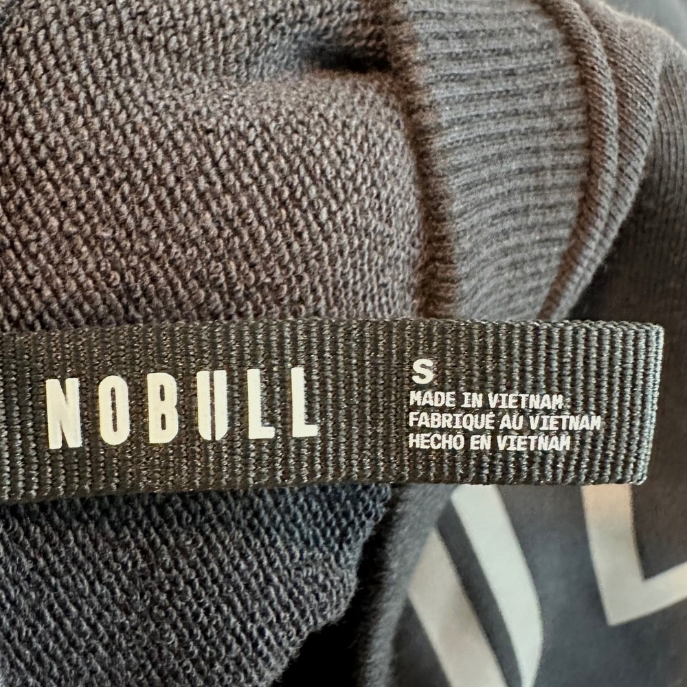 NOBULL Mens Black Cotton‎ Blend Logo Raglan Crewneck Sweatshirt Size Small - Picture 2 of 8